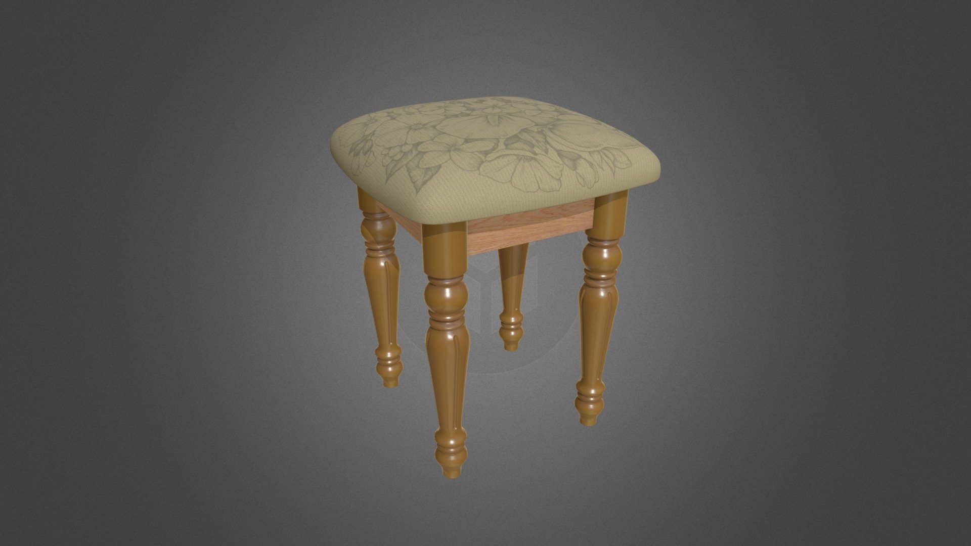 The material is an array of birch, a soft seat covered with a cloth with a two-color pattern depicting nature. Width 40 Depth 40 Height 50 cm. In the archive: 3DS Max 2013 V-Ray (V-Ray 3.00.08), textures 4096x4096, OBJ, Matlib (V-Ray), Cinima 4d V-Ray (R19, V-Ray 3.6.0).  Units: mm   Poly Count [0]
            Poly [13948]
                Vert [14070]
                Tri Face [0]
                Quad Face [13948]
                Ngon Face [0]
                Tri Mesh Face [0]
                Tri Mesh Vert  [0] - Stool Brown - 3D model by orbita-s 3d model