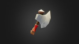 Low-poly Stylized Axe for Game. axe-weapon, axe-lowpoly, weapon, axe, stylized