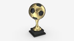 Trophy soccer ball competition, champion, soccer, award, trophy, winner, golden, leader, success, 3d, pbr, ball