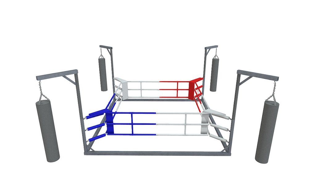 Now you can rebuild the Training Ring into a multifunctional Training Center. The brackets for heavy and speed bags can be easily attached to the ring corners.

fighters-inc.com - Floor Ring + Training station - 3D model by filiphan 3d model