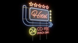 Hotel Neon Sign hotel, sign, neon, motel, game