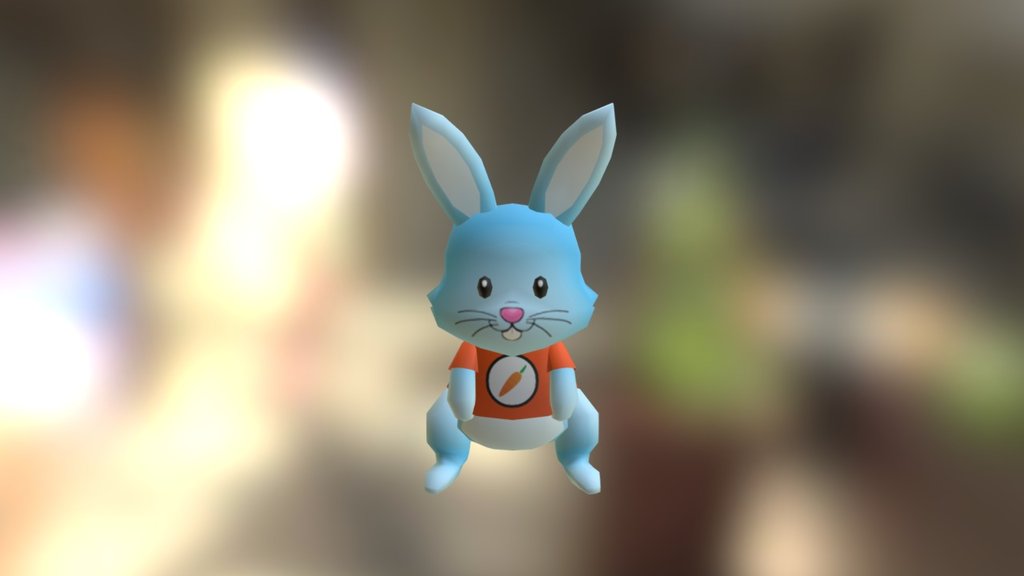 Cute Low Poly Bunny animated and ready to place in your game or animation scene 3d model