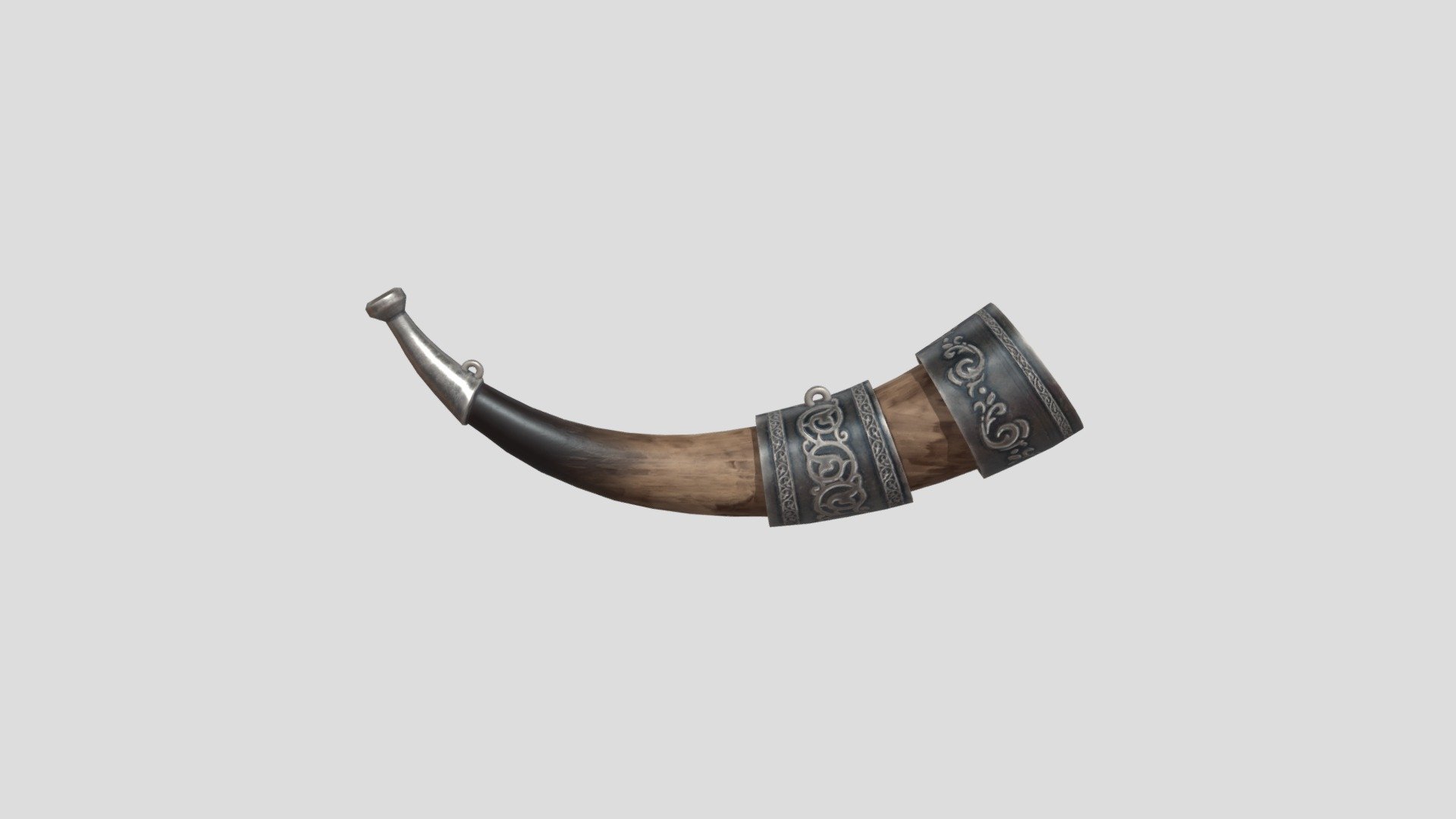 Low-poly 3D model PBR Game Ready Textures created in Substance Painter and exported out as .PNG PBR Materials with 2k textures including: , Normals, Metalness, Roughness and Base Color modelled in Blender 3.0 Fully UV unwrapped Tested in cycles and EEVEE Formats included .Blend .FBX .OBJ - Stylized Viking Arabian style Horn Game Ready - 3D model by nomank 3d model