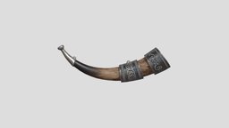 Stylized Viking Arabian style Horn Game Ready armor, vintage, antique, classic, horn, brass, old, traditional, musical-instrument, warrior-fantasy, game, pbr, knight