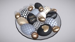 Black and white Easter eggs