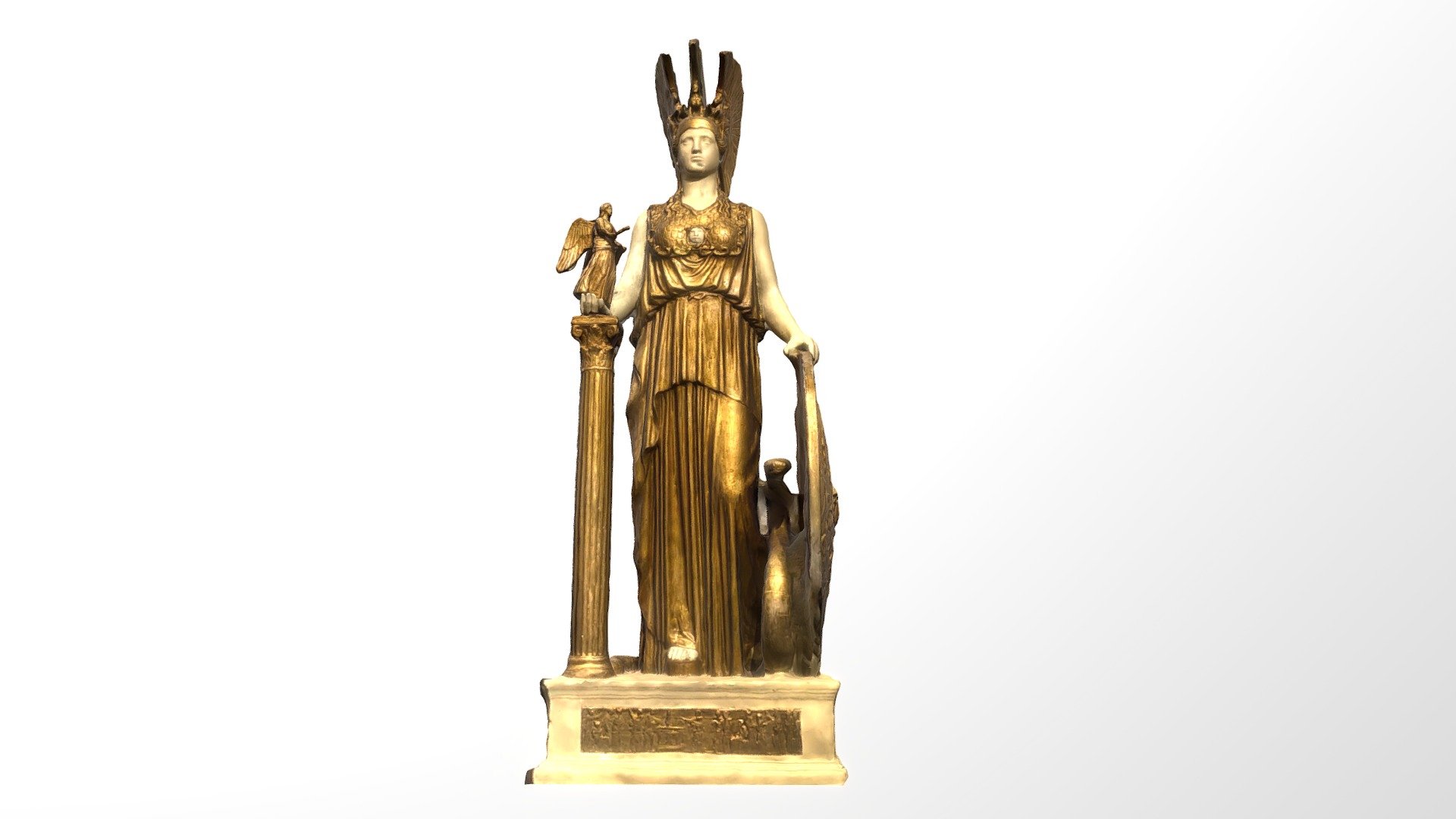 3D scan of a miniature sculpture of goddess athena. Captured at The Parthneon, Nashville, TN. It was difficult to take pictures through a glass box. The helmet suffered the most. This sculpture is protected by copyright, so I had to disable the download. Also, this marks the last day of my 100 day 3d scan project. (72 Images, Photo Mode).

Captured with Polycam - Day 100: Goddess Athena - 3D model by uttamg911 3d model