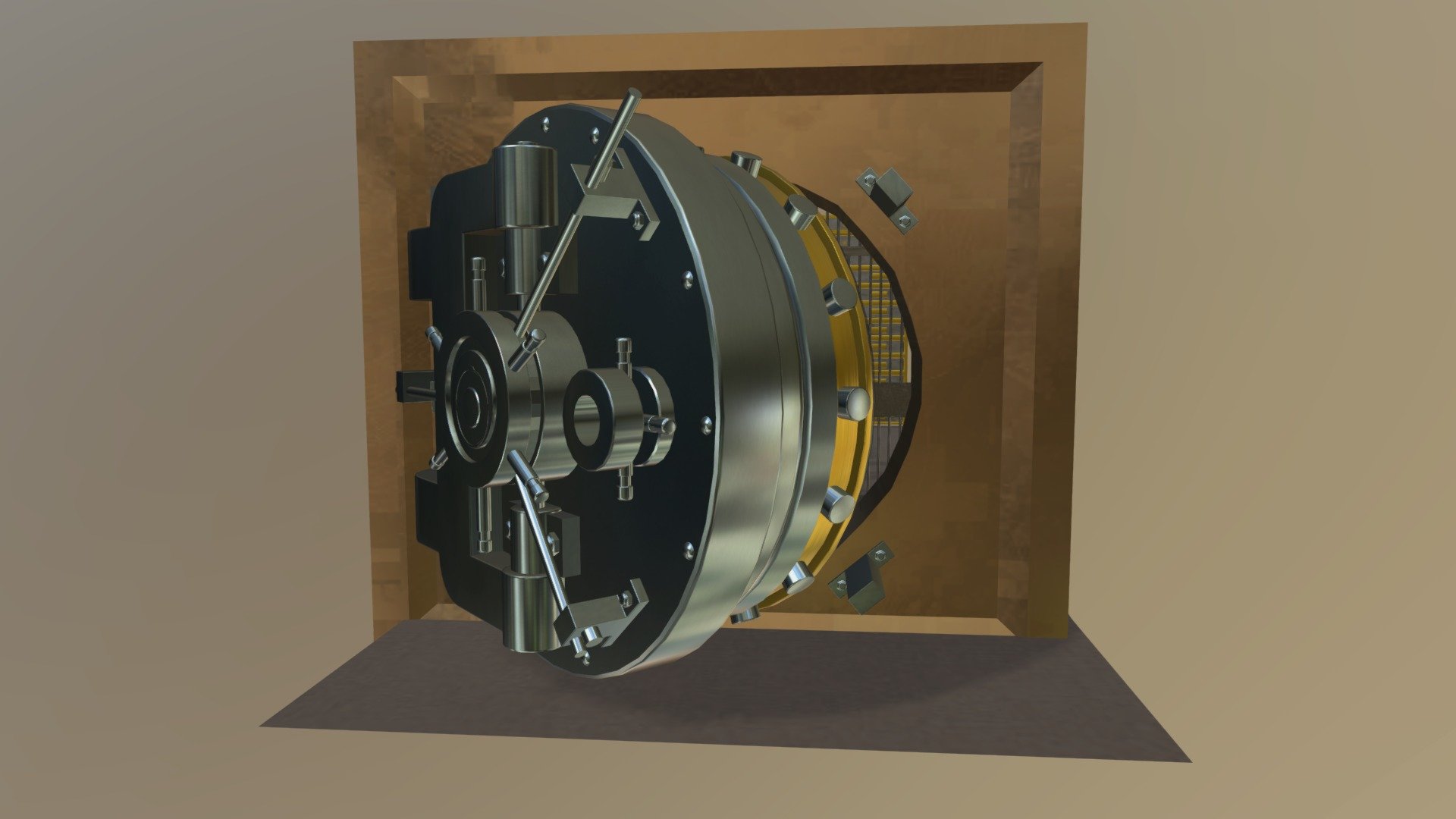 PBR bank vault environment - Bank Vault - 3D model by kirbyxzander 3d model