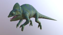 3D Chameleon chameleon, reptile, low-poly, cartoon, blender, zbrush, animal, stylized