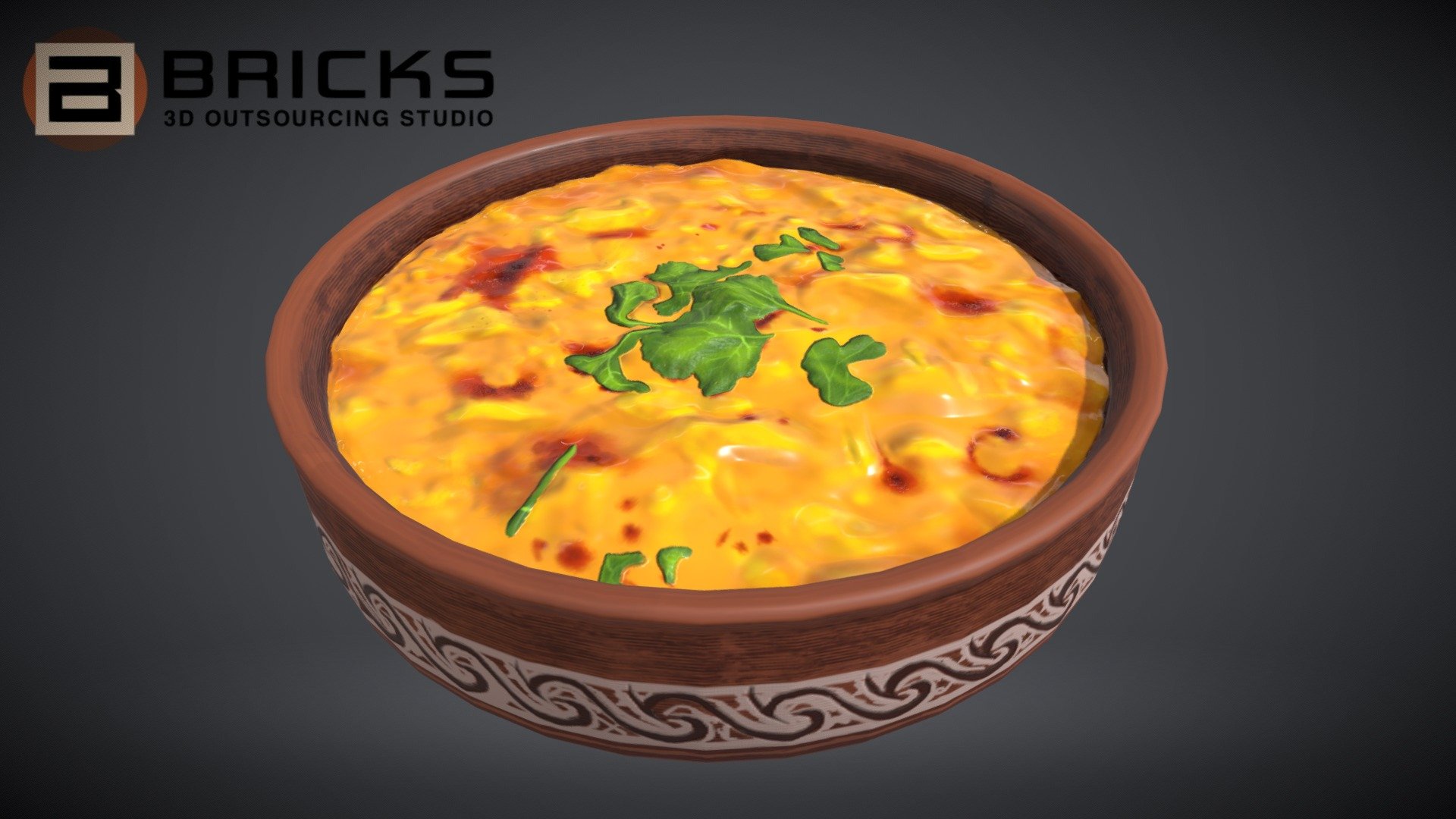 PBR Food Asset:
Butter Chicken
Polycount: 1994
Vertex count: 999
Texture Size: 2048px x 2048px
Normal: OpenGL

If you need any adjust in file please contact us: team@bricks3dstudio.com

Hire us: tringuyen@bricks3dstudio.com
Here is us: https://www.bricks3dstudio.com/
        https://www.artstation.com/bricksstudio
        https://www.facebook.com/Bricks3dstudio/
        https://www.linkedin.com/in/bricks-studio-b10462252/ - Butter Chicken - Buy Royalty Free 3D model by Bricks Studio (@bricks3dstudio) 3d model