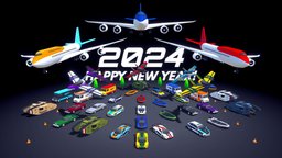 JANUARY 2024: Happy New Year! police, airplane, tank, vehicle, spaceship, boat, noai