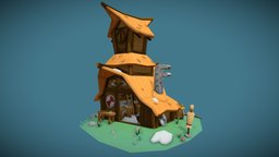 Viking Weaponsmith scene, rpg, smith, viking, medieval, blacksmith, diorama, cold, nordic, daehowest, weaponsmith, weapon, handpainted, 3d, photoshop, 3dsmax, lowpoly, house, stylized, building, fantasy, environment, gameart2020, daevillages