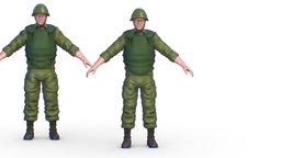 High Poly Subdivision Man Old USSR Soldier