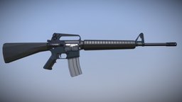 Low-Poly M16A2 rifle rifle, m16, cold-war, m16a2, 556x45, lowpoly