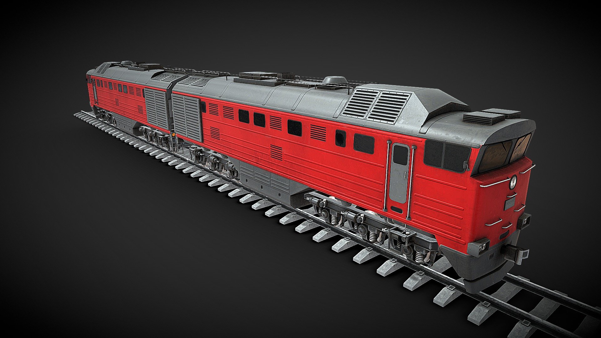 Russian train 3D model. Unity engine scale model.Can be use for train physics in Unity. Separate wheels, bogies, body and wipers 3d model
