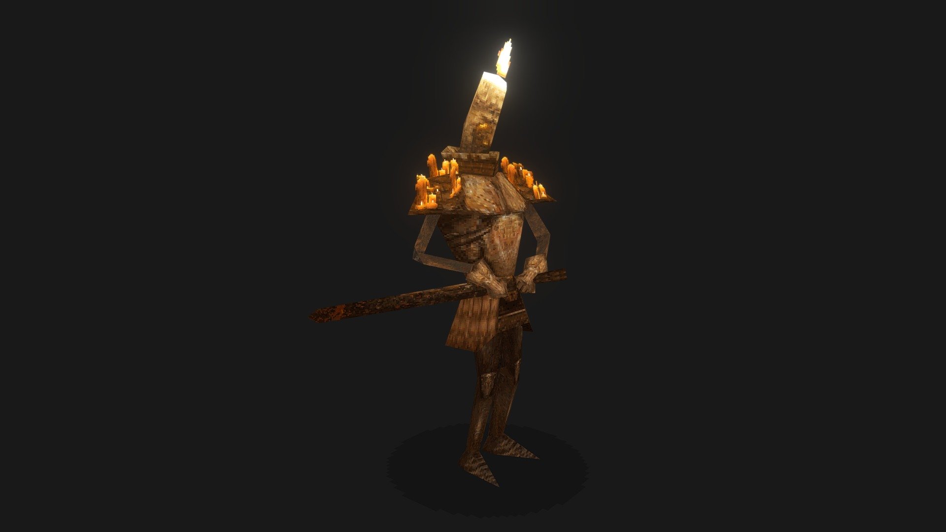 An attempt to the 256fes challenge, inspired by the concept art of Théo Guillot
https://www.artstation.com/artwork/Ndnlq - Candle Knight - 3D model by WaunMan 3d model