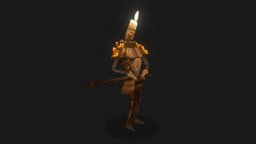 Candle Knight candle, psx, 256, character, blender, fantasy, knight, 256fes, psx-graphics