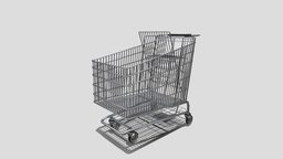 Shopping cart v5 trolley, basket, cart, shopping, store, market, supermarket, grocery, car, shop, noai