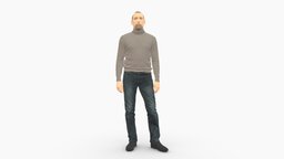 Guy The Coffee Turtleneck 0514 style, coffee, people, clothes, miniatures, realistic, turtleneck, character, 3dprint, model, man, male