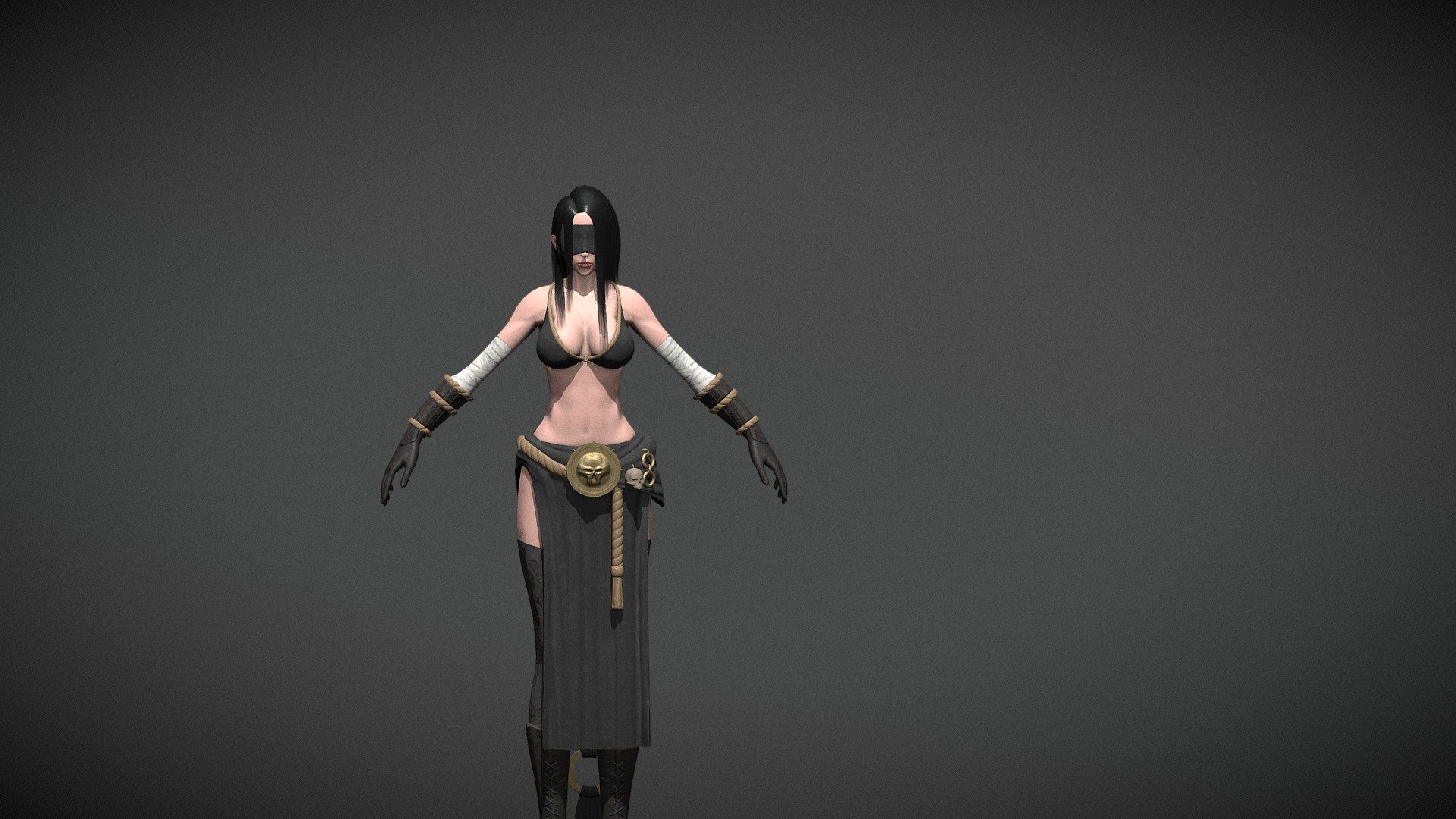 Dark Girl - 3D model by Atlan (@tienphat1610) 3d model
