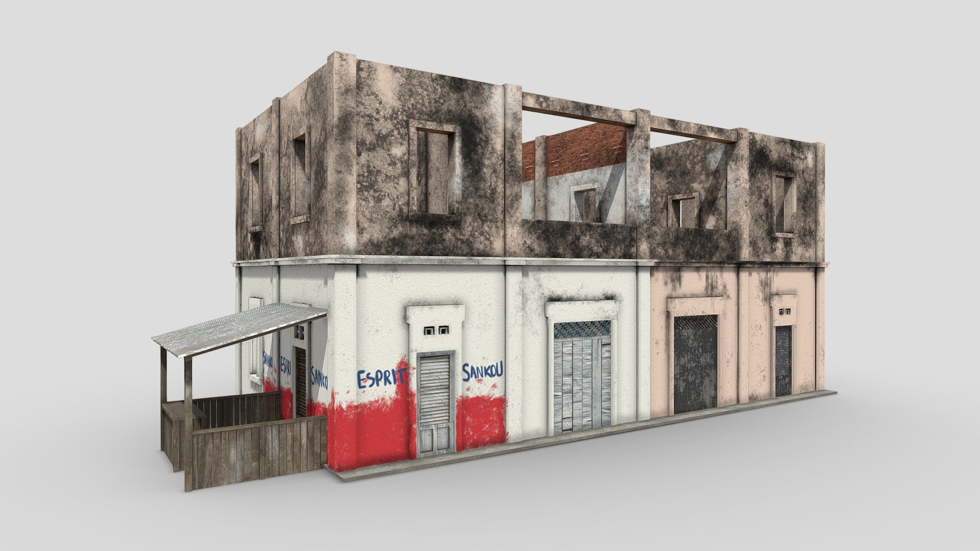 Old abandonedBuilding With 4k Textures 3d model