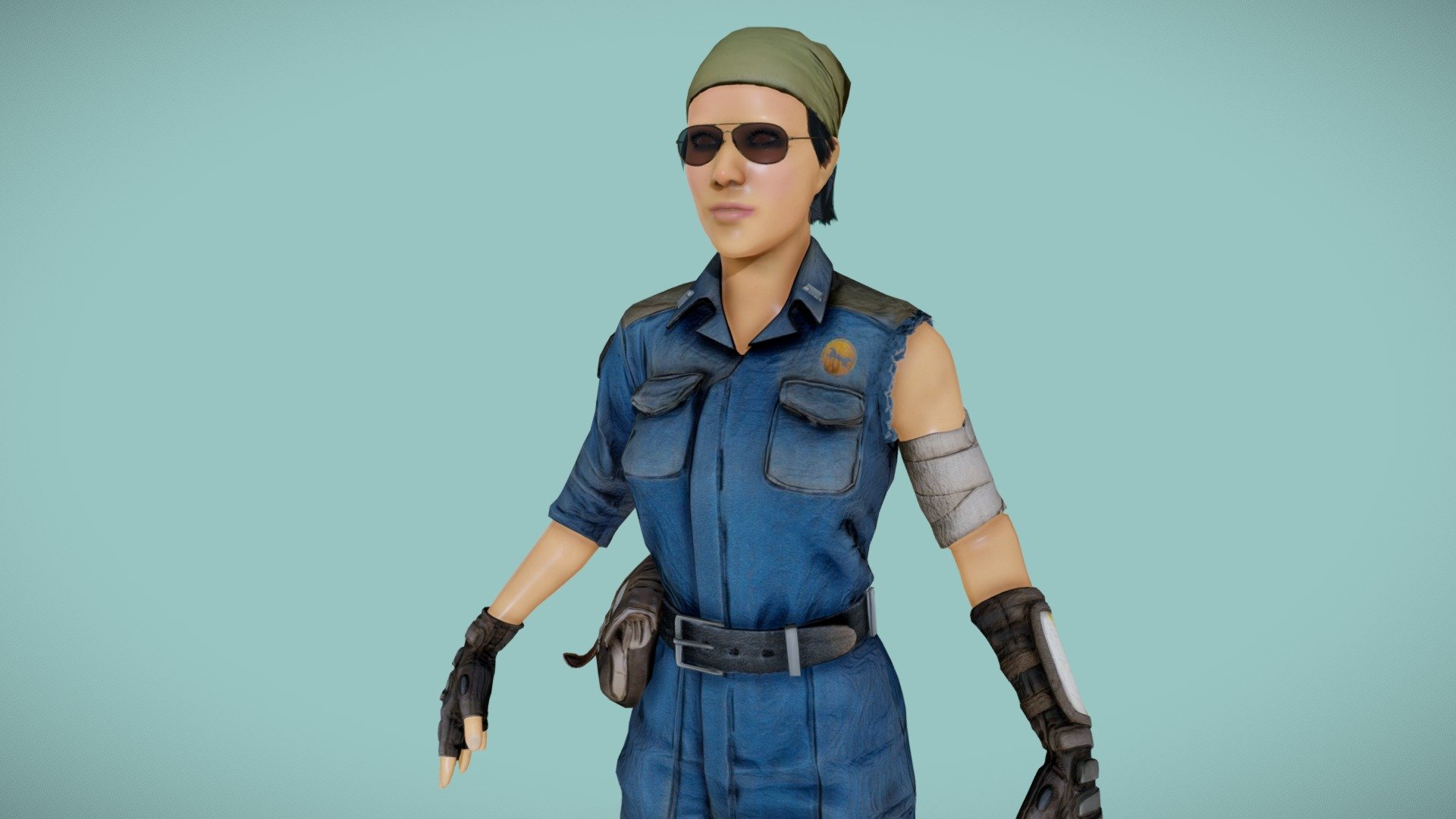 This is a female mechanic character fully textured in substance painter, kinda improving everytime i upload a new model, normal map was baked from a higher poly model from Zbrush to give it a better detail 3d model