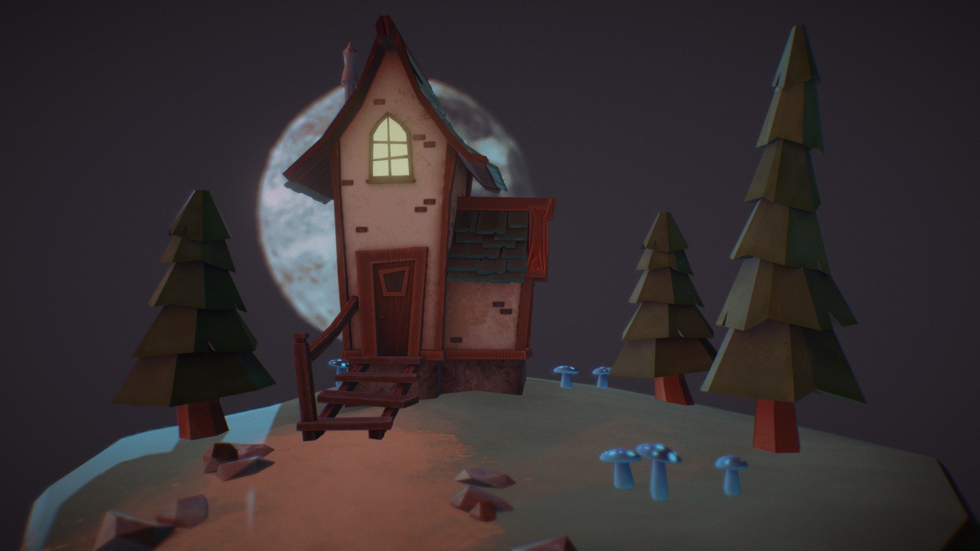 Witch's house diorama - 3D model by Morela 3d model