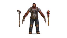 Low Poly Bandit Man Cartoon Character pipe, style, warrior, people, bat, punk, tube, torso, rover, jeans, builder, robber, men, outlaw, scum, powerful, gangster, bully, bandit, bum, denim, thug, menswear, rowdy, highwayman, atletic, bosscharacter, brigand, character, cartoon, man, human, male, rogue, delinquent, skyfi, hooligan, blonde-hair, envelopes, "ruffian", "troublemaker", "workable"