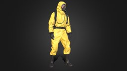 Man in Hazmat Suit 2 body, suit, gas, gasmask, clothes, chemical, shoes, boots, tank, uniform, mask, hazmat, outfit, overall, overalls, gloves, oxygentank, coveralls, character, 3d, helmet, model, female, male, modular, clothing