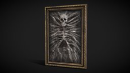 Horror Decoration / Skeleton Painting victorian, skeleton, frame, prop, vintage, bone, painting, cemetery, frames, goth, scary, gothic, props, horrorgame, props-assets, memento-mori, painting-decoration, old-props, low-poly, lowpoly, skull, decoration, dark, halloween, spooky, tomb, horror, bones, painting-art, vintage-furniture, scaryhalloween, horror-props, vintage-prop, halloween-decor, vintage-props, horror-painting, noai