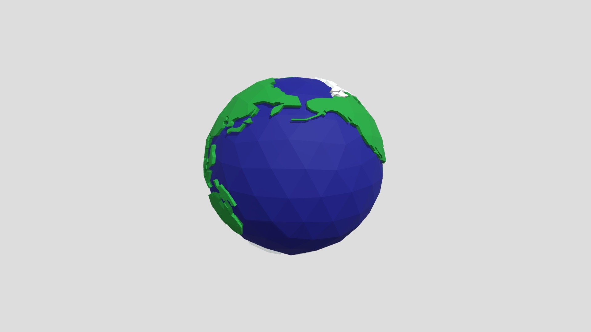 Lowpoly earth created from an icosphere in Blender 3d model