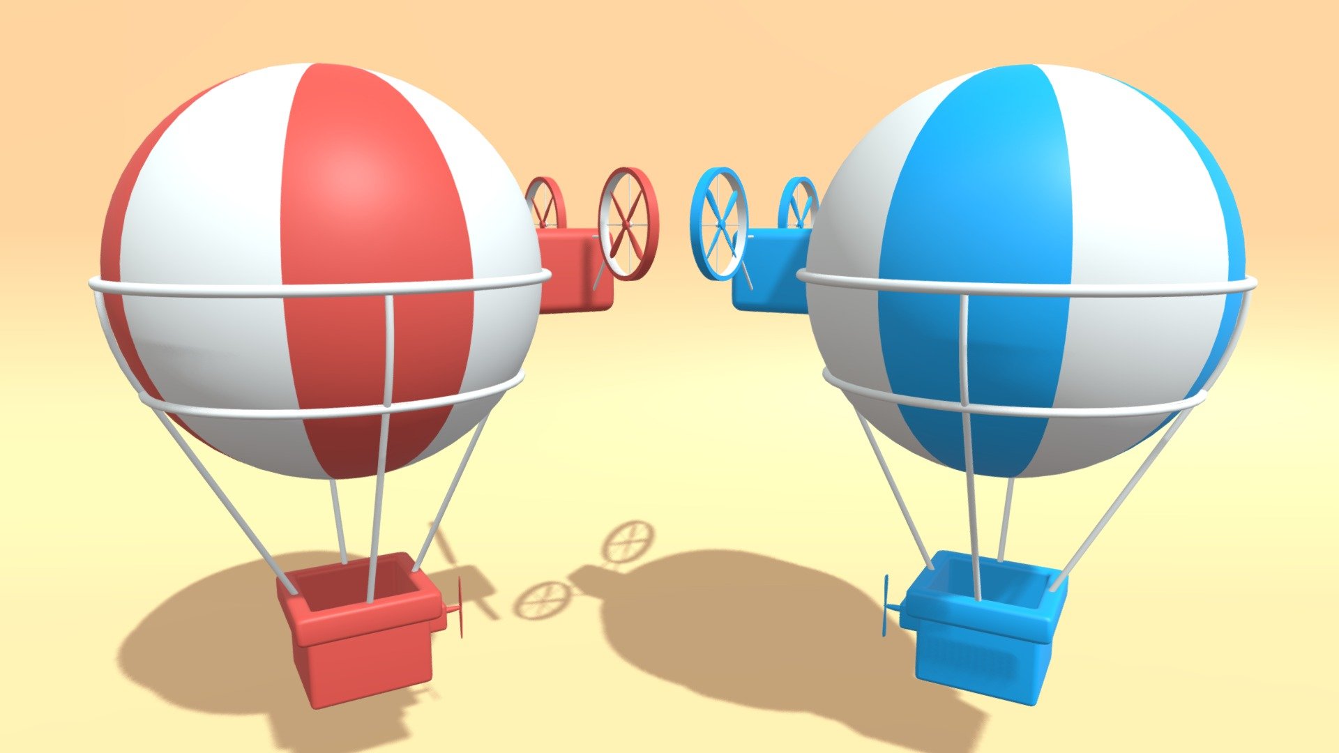 -Cartoon Hot Air Balloon.

-Vert: 28,944 poly: 28,000.

-This product contains 22 objects.

-Materials have the correct names.

-Real World Scale.

-This product was created in Blender 2.935.

-Formats: blend, fbx, obj, c4d, dae, abc, stl, glb,unity.

-We hope you enjoy this model.

-Thank you 3d model