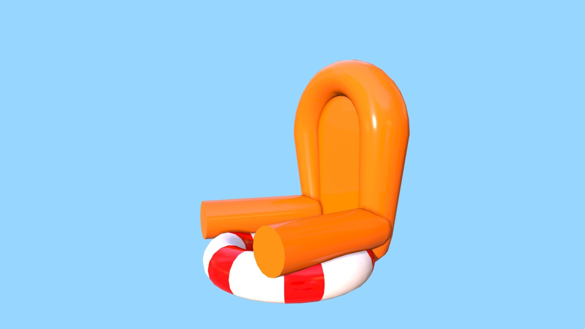 I created Spongebob's float chair that's in his living room. Created with Cinema 4D 3d model