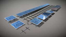 Modular Photovoltaic-Panels (Wip-5) power, solar, cell, energy, module, sun, panel, vis-all-3d, software-service-john-gmbh, 3d-haupt, pbr, rigged, industrial, polycrystalline