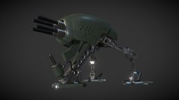 Sentry gun turret, automatic-weapon, sci-fi