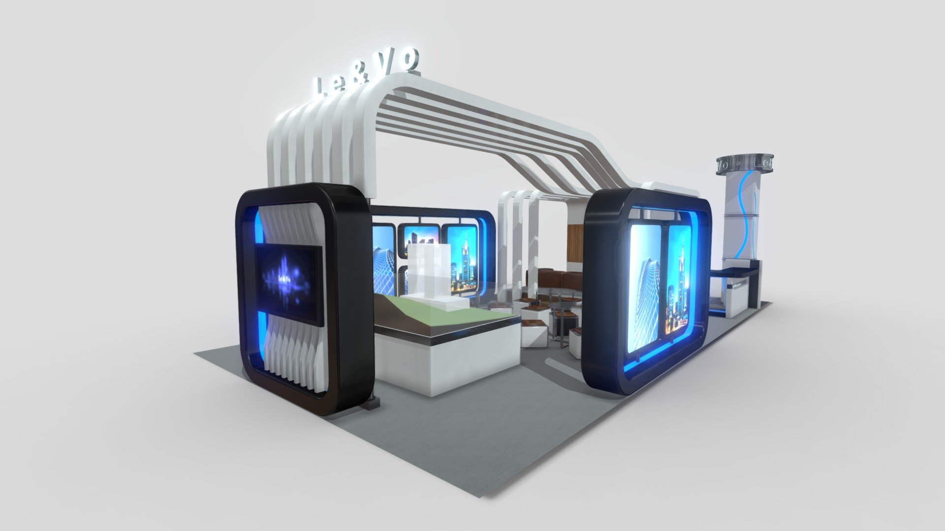 2010-07 (LB V02-03) Real Estate Booth Concept Design edited in 2022 3d model