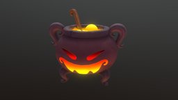 Witch Pot. pot, kotel, handpainted, cauldron, witch, stylized, evil, witchpot