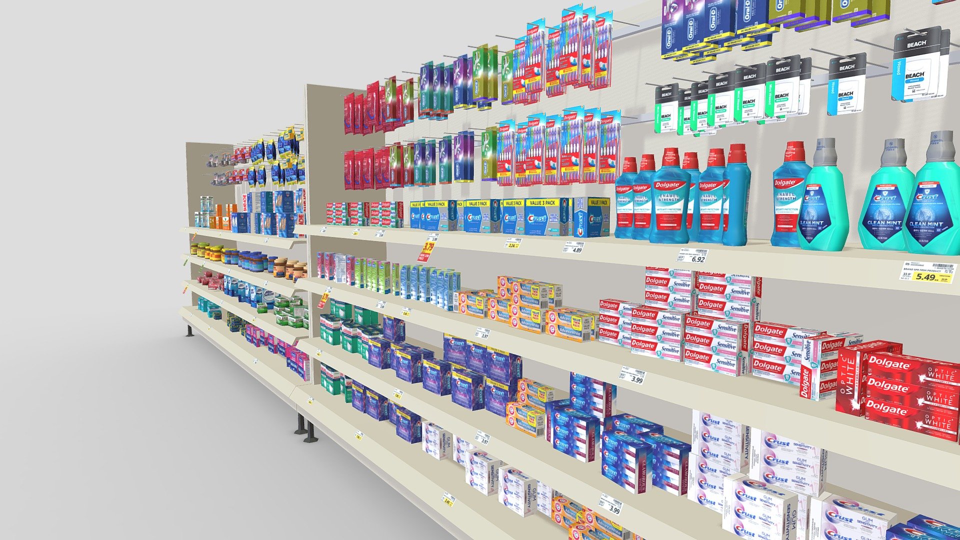 Low-poly VR / AR Models for Grocery Store

Aisle 5 - Health Care and Dental Care

More Grocery Store Products: https://skfb.ly/6STLt - Personal Care Section - Buy Royalty Free 3D model by Marc Wheeler (@mw3dart) 3d model