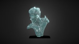 man of ice lightwave, ice, statue, head, frost, character, 3d, substance-painter, bust, zbrush