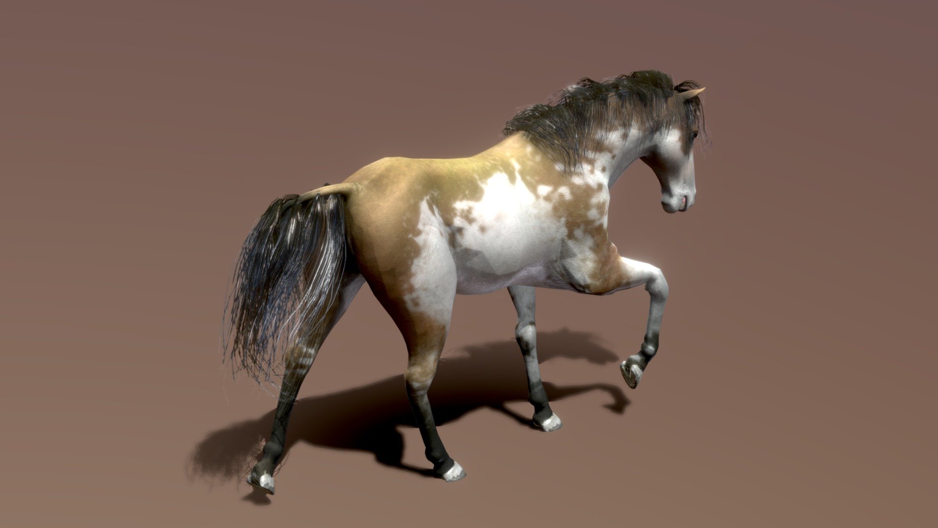 Horse — Spanish Mustang ( Painted ) - 3D model by NestaEric 3d model