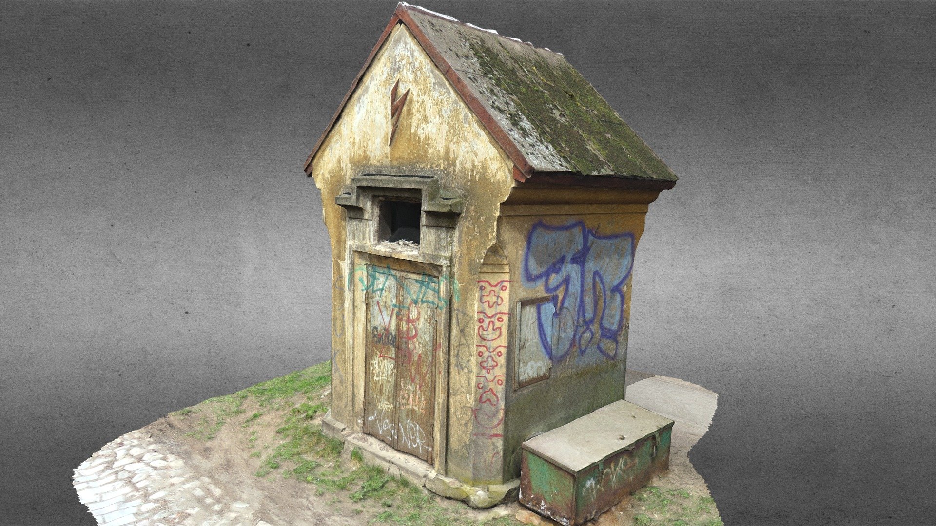 Small building for housing electricity equipment for the city 3d model