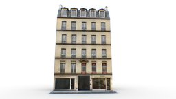 Old Paris House paris, french, photorealistic, store, resident, realistic, facade, lowpoly, house, city, building, street, gameready, aparta