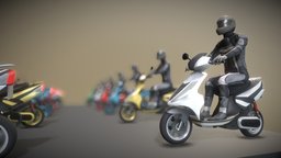 Fahrzeugtyp Motorroller / Mofa motorcycle, maschine, moped, motorrad, kraftrad, feuerstuhl, city-motorroller, mofa, city-scooter, blender3d