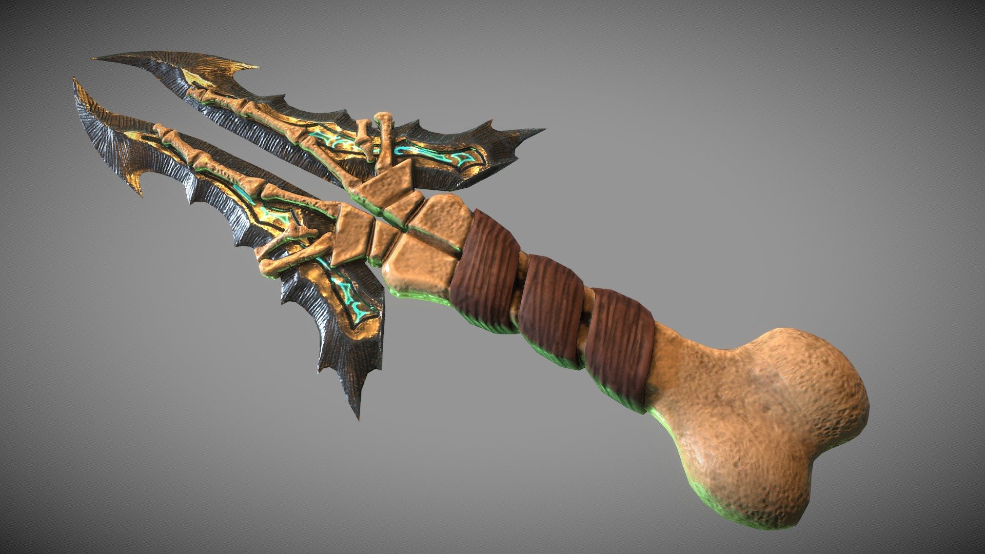 new pack of fun game ready weapons is here! the axe was the first natch, but here we got a nice little bone shank.

Its glowy too! low poly game asset, works well for VR gameplay - Skeleton Dagger - Buy Royalty Free 3D model by Kim Niemann (@kimn) 3d model