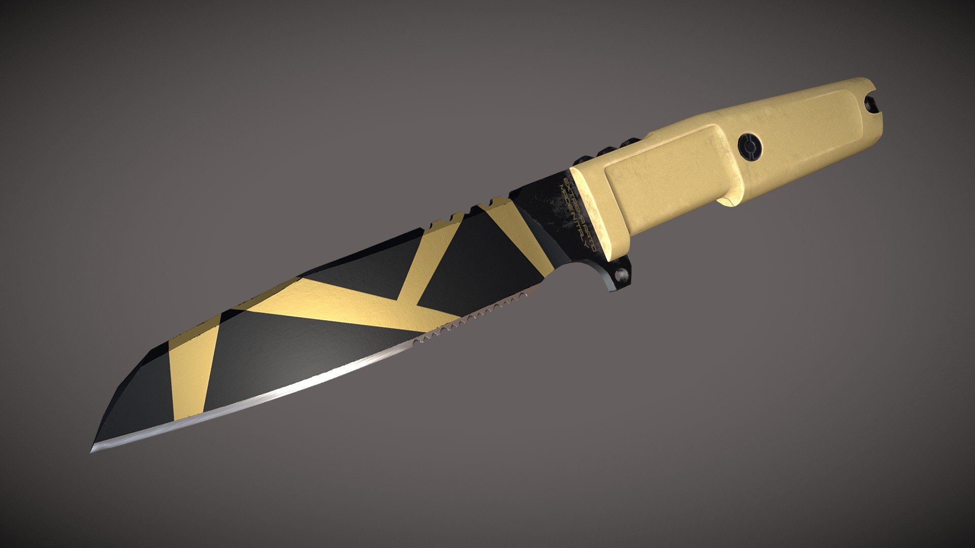 Italian tactical knife. Suitable as a game asset.

Extra file include:
- high poly model (fbx);
- low poly model (fbx);
- original blend file;
- 2k textures (png - 16bit) 3d model