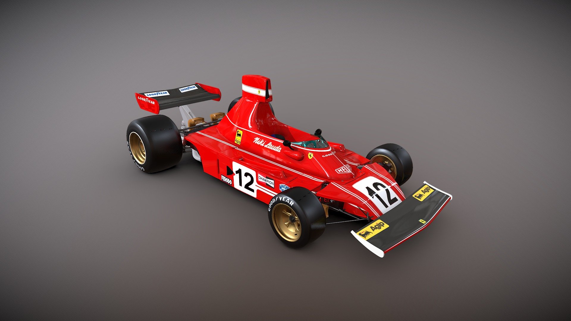 Ferrari 312 B3 Niki Lauda Championship 1974 Formula 1 - Ferrari 312 B3 Niki Lauda - Buy Royalty Free 3D model by JavierVRT 3d model