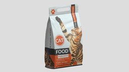 Cat Food Pack Low Poly PBR food, cat, pet, can, closed, tin, meal, eat, supermarket, metal, jelly, tinned, feine, nutrition, feeding, preserved, asset, game, 3d, pbr, container, filets, miamor