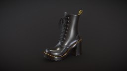 Dr. Martens Chesney style, leather, high, textures, fashion, production, obj, shoes, boots, 4k, fbx, heels, womens, ue4, character, game, pbr, lowpoly, clothing