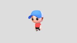 Character185 Rigged Little Boy body, short, hat, toon, cute, little, baby, kid, toy, son, cap, boy, mascot, rig, head, teen, character, cartoon, man, animation, male, anime, simple, hand