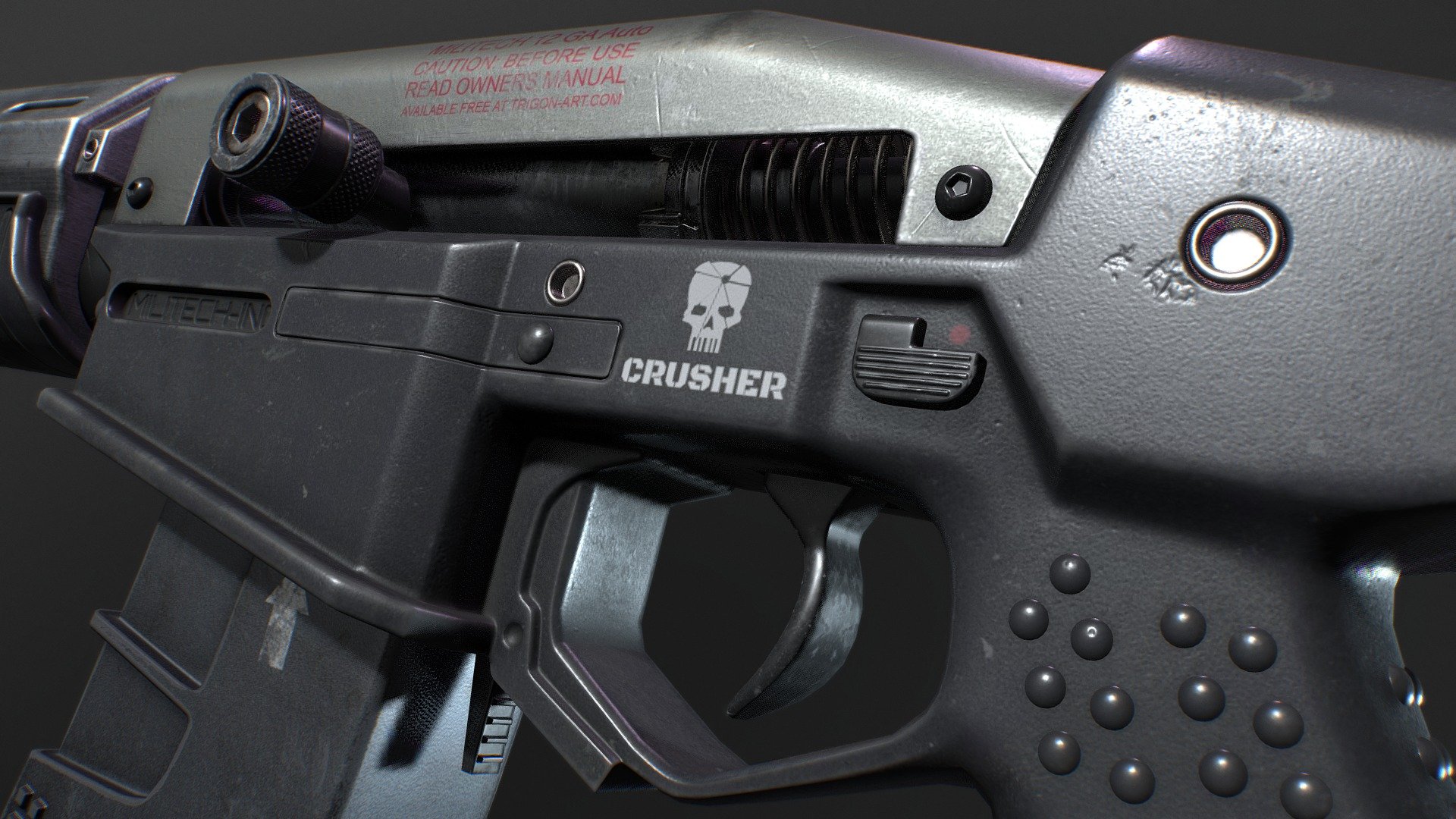My personal interpretation of the Crusher shotgun from the very first Cyberpunk teaser trailer 3d model