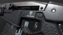Cyberpunk "Crusher" Shotgun rifle, cyberpunk, gauge, science-fiction, crusher, weapon, shotgun